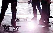 skaters on the South Bank